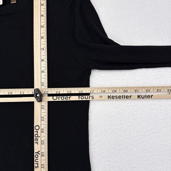 Kachel x Anthropologie Waverly Pullover Top Size 6 Black Floral Trim Bell Sleeve - Picture 12 of 13